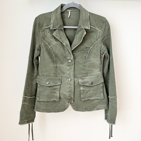 Free People Ruffle Hem Military Jacket - Picture 2 of 8